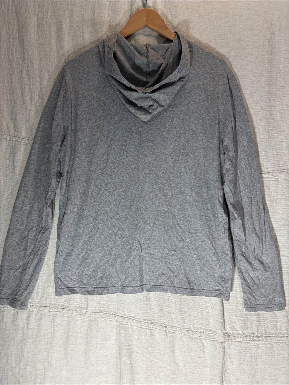 Polo by Ralph Lauren Heather Gray Hooded Long Sleeve Tee 100% Cotton - Picture 5 of 9